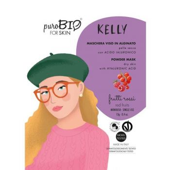 Masca Peel-Off cu Fructe Rosii pentru Ten Uscat Kelly PuroBio Cosmetics, 13g