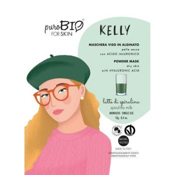 Masca Peel-Off cu Spirulina pentru Ten Uscat Kelly PuroBio Cosmetics, 13g