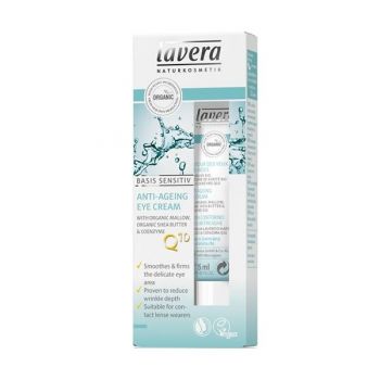 Crema Contur pentru Ochi Antirid cu Coenzima Q10 Basis Sensitiv Lavera, 15ml Crema Contur pentru Ochi Antirid cu Coenzima Q10 Basis Sensitiv Lavera, 15ml