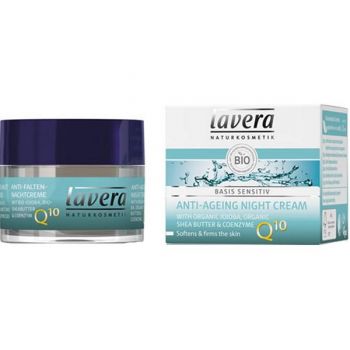 Crema de Noapte Antirid cu Coenzima Q10 Jojoba si Unt de Shea - Basis Sensitiv Lavera, 50ml ieftina