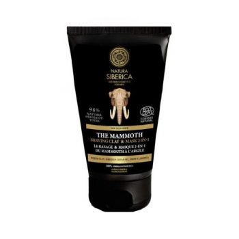 Crema de Ras 2 in1 pentru Barbati cu Argila si Cedru Siberian The Mammoth Natura Siberica, 150ml ieftin