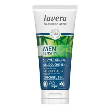 Gel de Curatare 3 in 1 Par, Fata si Corp pentru Barbati Lavera, 200 ml