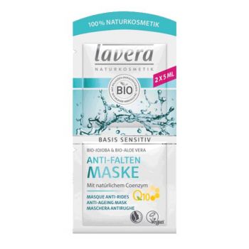 Masca Antirid pentru Toate Tipurile de Ten cu Coenzima Q10 Basis Sensitiv Lavera, 2 x 5 ml Masca Antirid pentru Toate Tipurile de Ten cu Coenzima Q10 Basis Sensitiv Lavera, 2 x 5 ml