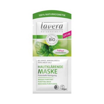 Masca Purificatoare pentru Ten Gras cu Menta, Argila si Sare de Mare Lavera, 2x5ml