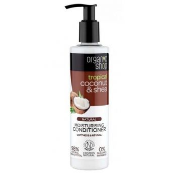 Balsam Bio Hidratant pentru Par Uscat Coconut & Shea Organic Shop, 280ml de firma original