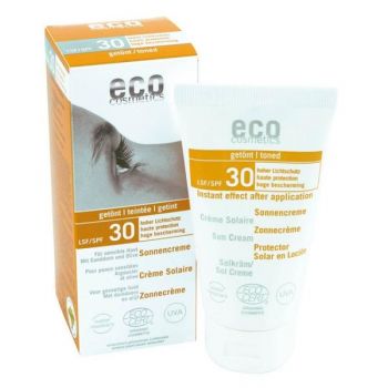 Crema Bio pentru Protectie Solara Inalta SPF 30 Nuantata Eco Cosmetics, 75ml
