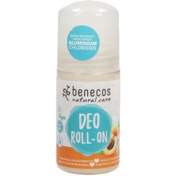 Deodorant Roll-On Bio cu Caise si Flori de Soc Benecos, 50ml