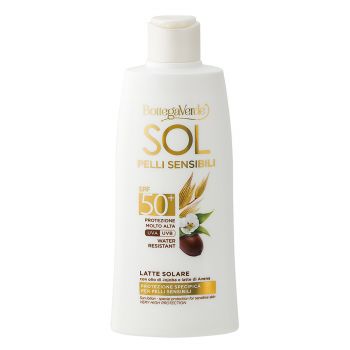 Lapte protectie solara, rezistent la apa, cu ulei de Jojoba si lapte de ovaz, SPF 50+