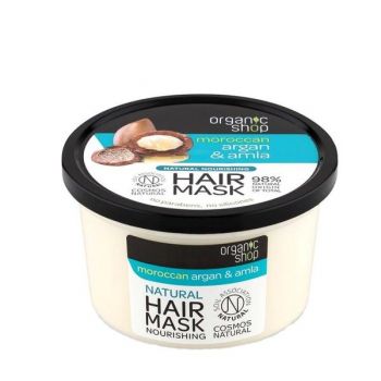 Masca Bio Nutritiv pentru Par Deteriorat Argan & Amla Organic Shop, 250ml Masca Bio Nutritiv pentru Par Deteriorat Argan & Amla Organic Shop, 250ml