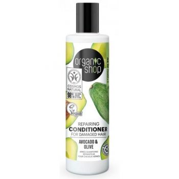 Balsam Reparator pentru Par Deteriorat cu Avocado si Masline Organic Shop, 280ml