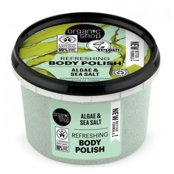 Exfoliant de Corp cu Sare Marina si Alge Atlantic Algae Organic Shop, 250 ml