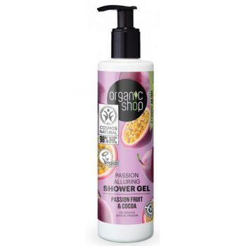 Gel de Dus Bio cu Fructul Pasiunii si Cacao Passion Alluring Organic Shop, 280 ml
