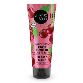 Scrub pentru Ten cu Cirese si Ghimbir Face Scrub Cherry & Ginger Organic Shop, 75ml ieftin