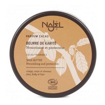 Unt de Shea Organic cu Aroma de Cacao Najel, 100 g Unt de Shea Organic cu Aroma de Cacao Najel, 100 g