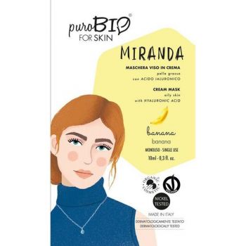 Masca Crema Tratament cu Banane pentru Ten Gras Miranda PuroBio Cosmetics, 10ml
