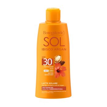 Lapte protectie solara, cu ulei de Hibiscus si Argan, SPF 30 ieftina