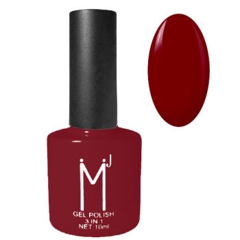 Oja semipermanenta 3 in 1, MJ Gel Polish, Nuanta 027 Dark Red, 10 ml la reducere