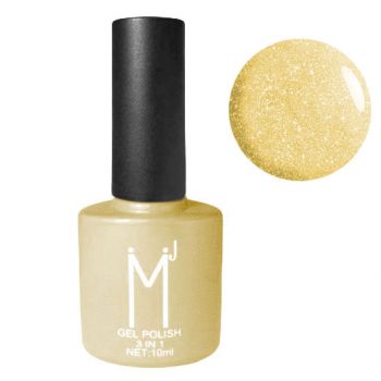 Oja semipermanenta cu sclipici 3 in 1, MJ Gel Polish, Nuanta 098, Light Gold, 10 ml