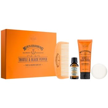 Scottish Fine Soaps Men’s Grooming Thistle & Black Pepper set (pentru față și barbă) pentru bărbați ieftina