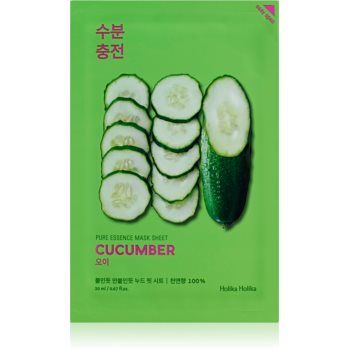 Holika Holika Pure Essence Cucumber masca de celule cu efect calmant pentru piele sensibila cu tendinte de inrosire ieftina