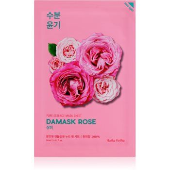 Holika Holika Pure Essence Damask Rose Masca hidratanta cu efect revitalizant sub forma de foaie ieftina