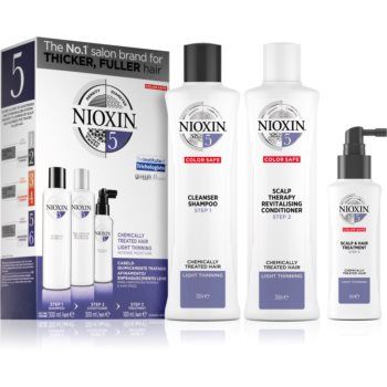 Nioxin System 5 Color Safe Chemically Treated Hair Light Thinning set (pentru par moderat sau semnificativ e subtire, tratat sau netratat chimic) unisex