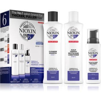 Nioxin System 6 Color Safe Chemically Treated Hair set cadou pentru parul subtiat