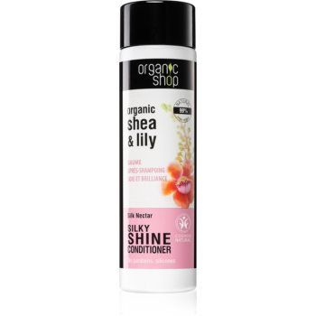Organic Shop Organic Shea & Lily balsam pentru păr ușor de pieptănat cu efect iluminator pentru păr vopsit