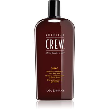 American Crew Hair & Body 3-IN-1 sampon, balsam si gel de dus 3in1 pentru barbati