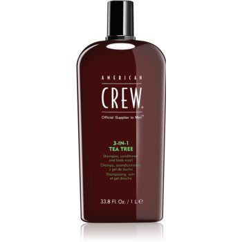 American Crew Hair & Body 3-IN-1 Tea Tree sampon, balsam si gel de dus 3in1 pentru barbati