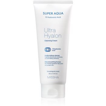 Missha Super Aqua 10 Hyaluronic Acid cremă hidratantă pentru curățare
