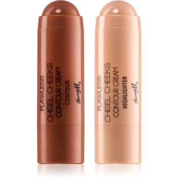 Barry M Flawless Chisel Cheeks auto-bronzant cremos și iluminator stick ieftin