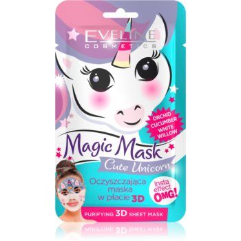 Eveline Cosmetics Magic Mask Cute Unicorn mască pentru curățare profundă 3D
