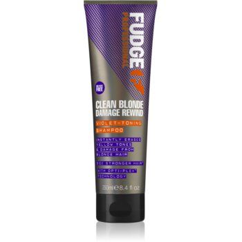 Fudge Clean Blonde Damage Rewind sampon tonifiant cu violete pentru parul blond cu suvite