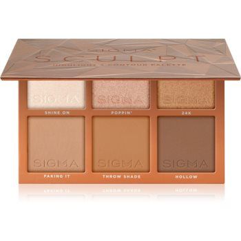 Sigma Beauty Sculpt Highlight + Contour Palette Patela pentru conturul fetei