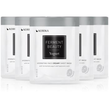 KORIKA FermentBeauty Set of 5 Hydrating Face Sheet Masks with Fermented Yogurt and Hyaluronic Acid set de măști de față la un preț mai avantajos ieftina