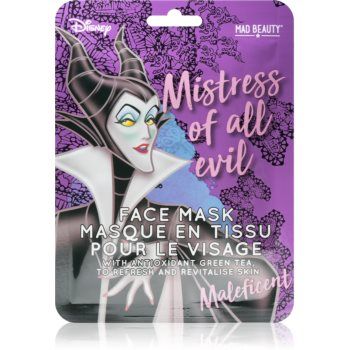 Mad Beauty Disney Villains Maleficent mască textilă revitalizantă cu extracte de ceai verde