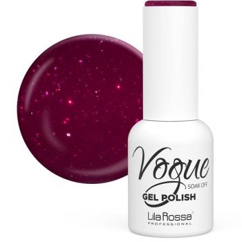 Oja Semipermanenta Vogue 71 Burgundy Sparkles Sclipici Lila Rossa, 10 ml la reducere