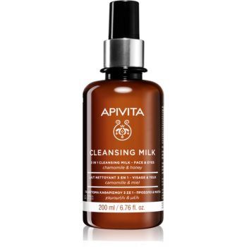 Apivita Cleansing Chamomile & Honey Lapte demachiant 3 în 1 pentru față și ochi