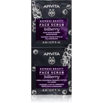 Apivita Express Beauty Bilberry peeling intensiv de curățare pentru o piele mai luminoasa