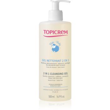 Topicrem BABY My 1st Cleansing Gel 2in1 gel de duș pentru corp și păr pentru nou-nascuti si copii