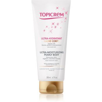 Topicrem UH BODY Ultra-Moisturizing Pearly Body lapte de corp piele sensibilă stralucire de perla