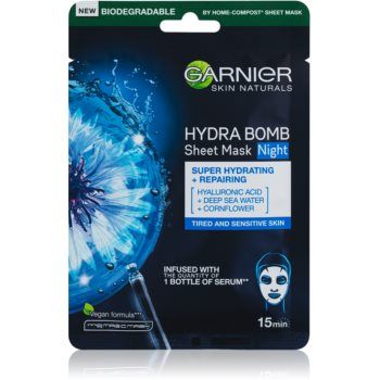 Garnier Skin Naturals Hydra Bomb mască textilă nutritivă pentru noapte