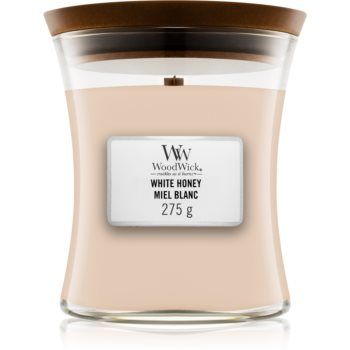 Woodwick White Honey Miel Blanc lumânare parfumată cu fitil din lemn de firma original