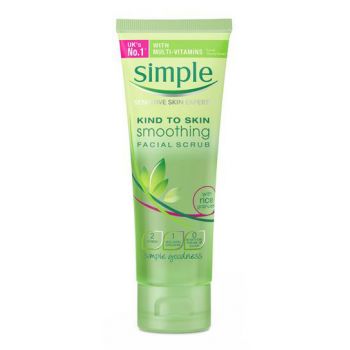 Exfoliant delicat pentru ten Simple Smoothing Facial Scrub cu granule de orez, 75 ml