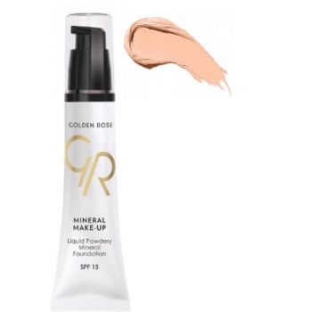 Fond de Ten Powder Mineral SPF15 Golden Rose 35 ml, nuanta 08 Fond de Ten Powder Mineral SPF15 Golden Rose 35 ml, nuanta 08