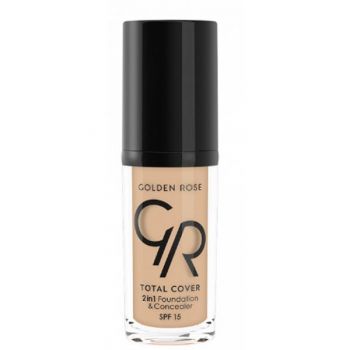 Fond de Ten Total Cover 2 in 1 SPF 15 Golden Rose 30 ml, nuanta 05 Cool Sand