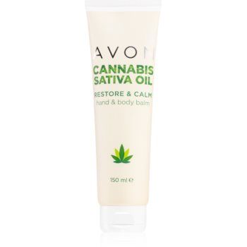 Avon Cannabis Sativa Oil Restore & Calm cremă de mâini și corp cu ulei de canepa