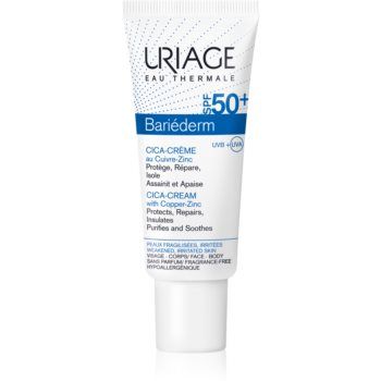 Uriage Bariéderm Cica-Cream with Copper-Zinc SPF 50+ cremă reparatoare cu cupru și zinc SPF 50+