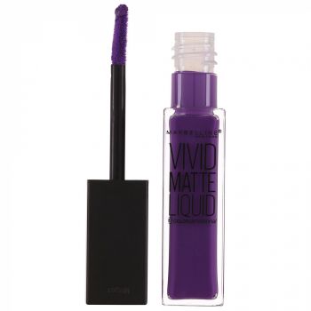 Ruj lichid mat Maybelline New York Color Sensational Vivid Matte Liquid, 43 Vivid Violet, 8 ml